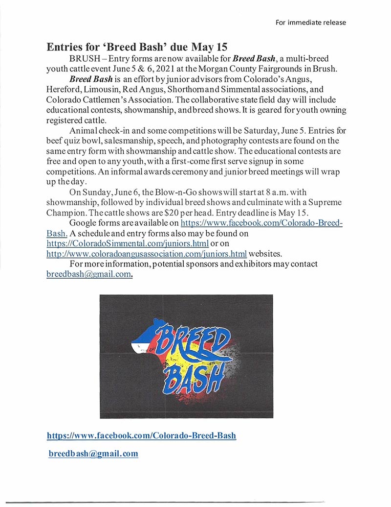 Breed Brash Entry information
